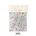 3D jelly nail art stickers with colorful geometric heart shapes by tomoni nailart - Jelly Geometric Style (to2786)