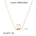 Minimalist 18k gold plated stainless steel knot pendant necklace with adjustable chain - Minimalist Knot Pendant Necklace (TN3476) / Gold