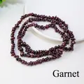 Natural dark red garnet stone chips on white ceramic plate for DIY jewelry making - Garnet (Circumference Approx. 80cm)
