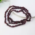 Natural dark red garnet stone chips on white ceramic plate for DIY jewelry making - Garnet (Circumference Approx. 80cm)