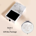 Bride Tribe pattern folding metal compact mirror with marble style gift box - Bride Tribe (Style C) / Gift Box