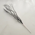 Black glitter artificial spray branch with white stem for festive floral arrangements - Without Berries / Black