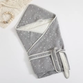 Grey 4-layer cotton gauze baby swaddle blanket with white moon and star patterns - 90*90cm / Grey Star Moon