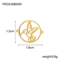 Gold hummingbird pendant for DIY jewelry making, 1.5x1.8cm round metal animal charm - Bird / Gold