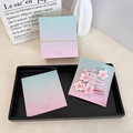 Pink floral hair clips set on gradient display cards over a minimalist black tray - 1462A Pink Green Gradient Card (9*8)