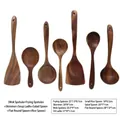 7-piece acacia wood kitchen utensil set including spatulas and spoons for non-stick pans - Mangium Wood 7-Piece Set / Approx. 560g