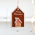 Filz Lebkuchenhaus Weihnachtsanhänger mit Merry Christmas Schriftzug und rotem Band - Lebkuchenhaus Stil (Stil A)