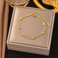 Gold Double Layer Snake Chain with Cube Charms