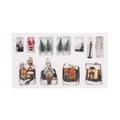 Macro view of Christmas village miniature set with LED lights in protective packaging - New Style (2282)