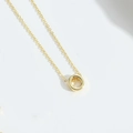 Minimalist gold-plated round pendant necklace featuring a delicate chain for women - Letter O