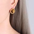 Vintage style gold twist earrings featuring tiger eye stones for a luxury summer jewelry look - Gold Tiger Eye Earrings