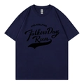Dark blue oversized T-shirt with Philadelphia Fathers Day Run print in casual style - Navy 318