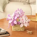Pink and purple rose building block decoration measuring 78x62x70mm for desk ornament - M3084 Magic Purple Starry Sky / 201pcs/Color Box