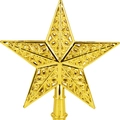 Puntale per albero di Natale a stella dorata traforata con eleganti motivi decorativi - 20cm / Oro