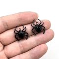 Ciondoli a forma di ragno gotico con strass neri per creazione di gioielli fai-da-te - Metallo Nero Gemma Nera