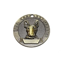 Antique bronze Bull Terrier pet tag with engravable nameplate and vintage finish - Bull Terrier