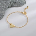 Bracelet élégant en chaîne dorée avec pendentif cœur et lettre I gravée dessus - Lettre I