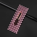 Rectangle pink pearl hair clip with metal base for women on black reflective background - Nude Pink Rectangle