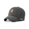 Gorra de béisbol de lana para hombre con orejeras y patrón de cuadros grises - Cuadros Gris Oscuro