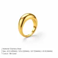 Minimalistische 18k vergulde roestvrijstalen chunky koepelring mode-sieraden voor dames - Goud (YJ35610)