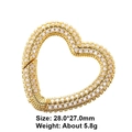 Golden heart-shaped micro-pave zircon connector clasp for DIY jewelry making 28x27mm - Style 45: Copper Micro-set Zircon Connecting Clasp