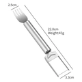 Dual-purpose stainless steel watermelon slicer and fork tool in silver finish - Stainless Steel / Round Tube Handle