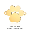 Golden flower pendant connector in stainless steel for DIY jewelry, size 13x18mm - Gold Cloud Connector (5Pcs/Pack)