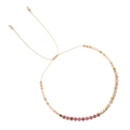 Bracciale boho fatto a mano con perle rosa e cordino intrecciato regolabile - Sfumatura rosa