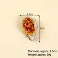 Realistic 6cm artificial oyster model with garlic sauce for kitchen decor or keychain - Baked Cheese Oyster - No Hook
