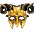 3D-Teufelshorn-Maske in Gold und Schwarz für Halloween Cosplay und Kostümpartys - Gold