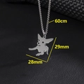 Halskette aus Edelstahl in Silber mit einem 28 mm Chihuahua Hund Anhänger für Damen - Chihuahua Silhouette / Silber (Chihuahua)