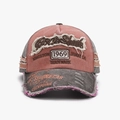 Cappellino da baseball vintage rosso lavato e grigio scuro con ricamo Rock Shank e patch - Regolabile / Arancione (24A290)