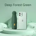 Mini pocket capsule umbrella in forest green with UPF 50 plus and smartphone size comparison - 8 Ribs / Dark Green