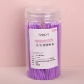 Micro cepillos morados para extensión de pestañas en bote transparente de 100 piezas - Púrpura Oscuro 100 Piezas Paquete De Botella