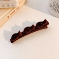 Brown velvet hair clip featuring three kittens design for textured hairstyles - Dark Coffee 1pc