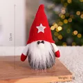 Christmas gnome doll with red knitted hat and star, 15cm height plush decoration - Silver Star Red Pointy Hat White Beard Gnome (15cm)