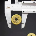Gouden antieke munt sleutelhanger variant met 2,5 cm diameter afmeting - Enkele Gouden Oude Munt (2.5cm)