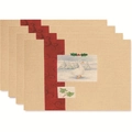 Set of 4 beige Christmas placemats featuring winter duck and snow scene designs - Style 7