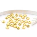 Flat round spacer beads in 14k gold plated finish for DIY jewelry bracelet making - 4mm / Sand Gold / Color Retention
