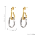Two-tone geometric link earrings in gold and silver finish for a modern summer style - Interspersed Gold and Silver Link Chain (E877-GO-ST)