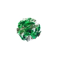 Green and silver crinkle paper cat toy balls made of shiny metallic foil material - Green + Silver