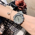 Orologio di lusso Dimini argento da donna con lunetta zirconi e cinturino grigio - Cinturino Grigio Cassa Argento Grigio
