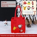 Lot de sacs cadeaux de Noël rouges avec autocollants 3D de Père Noël et rennes - Sac Cadeau de Noël en Feutre DIY Rouge A