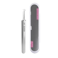 Professional curved stainless steel blackhead tweezers in a portable plastic storage case - No.5 Hook Tweezer + Box