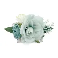 Bohemian hair comb with light blue and white roses for wedding hair styling - FS46-3 Blue