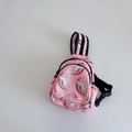 Mini bolso de pecho de unicornio rosa para niñas con correa negra ajustable - Rosa