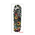 Temporary full arm tattoo sticker with skull, yellow roses and heart design WD-009 - WD-009/Skull Heart Eyeball Colorful