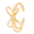 Minimalist gold bow-shaped open ring with adjustable band and polished finish - KC Gold Bowknot Minimalist Style (7741)