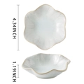 Nordic light blue ceramic flower jewelry tray measuring 4.34 inch diameter and 1.19 inch height - Leaf White