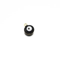 Golden round evil eye pendant with black enamel finish and metal hanging loop - 8mm Gold Round Double-Sided Enamel Eye / Gold/Black